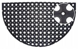 Lauko guminis pusapvalis kilimėlis juodos spalvos 75 x 45 cm, 75x45 cm