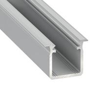 Aliuminis įleidžiamas profilis Lumines LED juostoms (pilkas, pagilintas, 2m)
