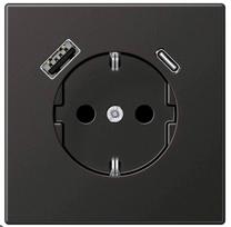 Kištukinis lizdas su USB prievadais JUNG LS1520AN (antracito spalvos, 16A/250V)