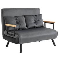 Sofa lova su aksominėmis atlošo pagalvėlėmis - Tamsiai pilka 102 x 73 x 81 cm