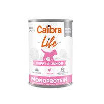CALIBRA Dog Life can Puppy & Junior Chicken & rice konservai jauniems šunims su vištiena ir ryžiais, 400 g