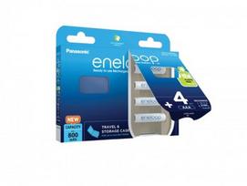 Įkraunamos baterijos Panasonic ENELOOP BK-4MCDE/4CP+case, 800 mAh, 2100 (4xAAA)
