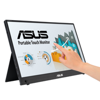 Asus ZenScreen Touch MB16AMTR portable monitor — 16 inch (15.6 inch viewable), FHD (1920 x 1080), IPS, 10-point touch, Built-in Battery, Hybrid Signal Solution, Mini-HDMI, ergo kickstand, tripod socket, ASUS Flicker Free and Low Blue Light technologies, Compatible with Laptops, Smartphones and Game Consoles