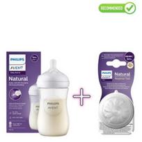 Philips Avent SCY903/01 Natural Response maitinimo buteliukas + SCY964/02 Silikoninis žindukas maitinimo buteliukui