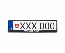 Juodi numerių rėmeliai - FAST AND FURIOUS