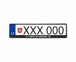 Juodi numerių rėmeliai - kartu su Ukraina