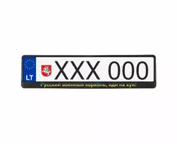 Juodi numerių rėmeliai - rusų karinis laive...