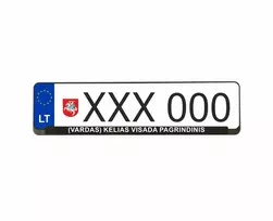 Wurth rėmelis numeriui su užrašu (vardas) kelias visada pagrindinis
