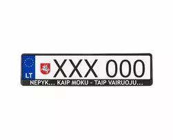 Juodi numerių rėmeliai - Nepyk kaip moku taip vairuoju