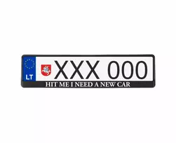 Juodi numerių rėmeliai - Hit me I need a new car