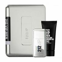 Carolina Herrera 212 VIP Men Dovanų rinkinys, Tualetinis vanduo 100ml + Dušo želė 100ml (metal box)