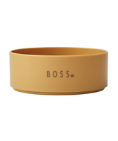 DESIGN LETTERS vaikiškas dubenėlis "Mini Boss", Mustard, 1 vnt.