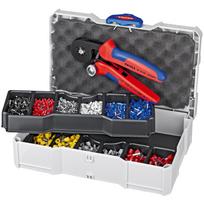 Antgalių presavimo replės Knipex 979009; 180 mm + priedai