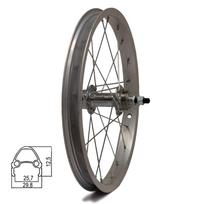 Galinis ratas 16" v-brake, 20H, užsukamas. žv. blok., veržlė