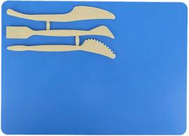 Lentelė plastilinui KITE, 250x180mm, su 3 įrankiais, mėlynos sp.