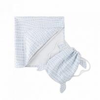 Norwex Kids Hooded Beach Towel Vaikiškas paplūdimio rankšluostis su gobtuvu ir kuprine, White with Blue Squares