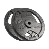 Ketaus svarelių rinkinys 2x15kg, skylė 31mm, plokštė su rankenomis, REBEL ACTIVE