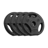 Bituminių svarelių rinkinys 4x1.25kg, skylė 31mm, plokštė su rankenomis, REBEL ACTIVE