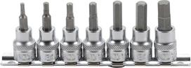 Įpresuotų antgalių rinkinys | 10 mm (3/8") | Hex šešiakampis 1/8" - 3/8"| coliniai dydžiai | 7 vnt. (5104)