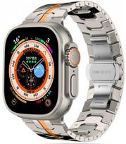 Titanium / oranžinė apyrankė Apple Watch 8 / 9 / 10 / 11 / SE / ULTRA (44 / 45 / 46 / 49 MM) "Tech-Protect Stainless"