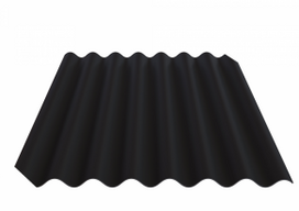 Fibrodah banguoti lakštai, 8 bangų, juodi, 1000x1130x5,8 mm