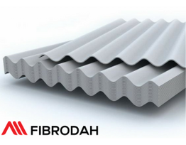 Fibrodah banguoti lakštai, 8 bangų, pilki, 1750x1130x5,8 mm