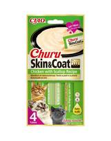 INABA Churu Skin&Coat 4x14g su vištiena ir šukutėmis katėms