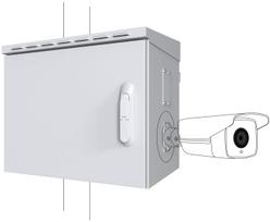 Lanview Midi Classic Pole Mounted  CCTV Cabinet For 4 cameras