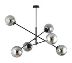 Sietynas ant stulpo LINEAR 6xE14/10W/230V juoda/pilka