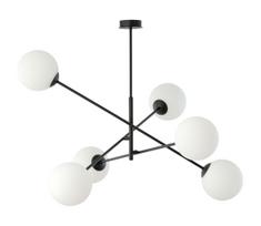 Sietynas ant stulpo LINEAR 6xE14/10W/230V juoda/balta