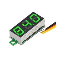 Voltmetras 0-100V - 0.28' su laidais - žalias LED