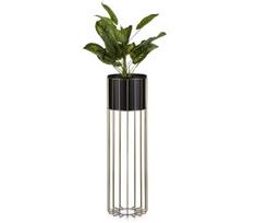Metalinis vazonas LOFT 70x20 cm auksas/juoda