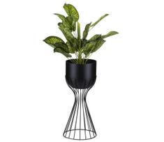 Metalinis vazonas LOFT 46x20 cm juoda