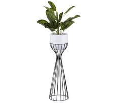 Metalinis vazonas LOFT 68x20 cm juoda/balta