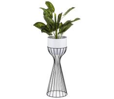 Metalinis vazonas LOFT 56x20 cm juoda/balta