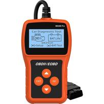 OBD2 skaitytuvas, akumuliatoriaus testeris, automobilio skaitytuvo kodų dekoderis, skaitytuvas ir trintukas, automobilių tikrinimo variklio lemputės diagnostikos skaitymas ir išvalymas emisijos ir klaidų kodus 12.3*6.2*2.1cm oranžinė