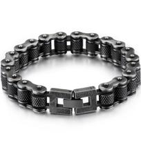 Retro nerūdijančio plieno motociklo grandinėlė vyriška apyrankė 13 mm pločio rokenrolo vyriškos apyrankės ant rankų vyriški papuošalai Mannen apyrankė 21CM juoda