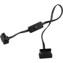 OBD-II/EOBD diagnostikos kabelis, 16 kontaktų kištukinis stačiakampis OBD2 adapterio prailginimo kabelis su maitinimo jungikliu, suderinamu su automobilio varikliu 60*4.6*2.7cm juoda