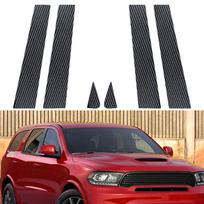 Anglies pluošto automobilių langų statramsčių stulpelių durų dangtelių apdailos rinkiniai tinka Dodge Durango 2011-2024 BC stulpelių lipdukų priedai