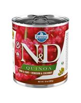 FARMINA N&D Quinoa Dog Venison, coconut 285 g Elniena su kokosu odai ir kailiui stiprinti