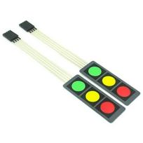 Membraninė klaviatūra - 3 klavišai raudoni / geltoni / žali - lipni Arduino