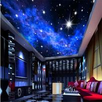 Universe Žvaigždėtas dangus lubų tapetai 3d mėlyna galaktika tapetai gyvenamajam kambariui miegamojo sienų tapybai namų dekoravimui 200 cm(W) x 140 cm(H)