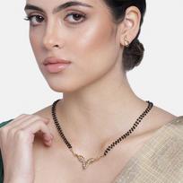 Estele 24k auksu padengtas karolių rinkinys Valley Mangalsutra