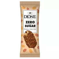 DIONE Žemės riešutų ledai be pridėtinio cukraus su pieniniu šokoladu ir žemės riešutais. Su saldikliais, 90 ml