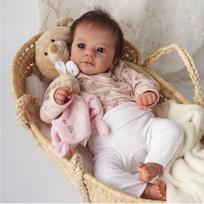 19 colių minkšto audinio korpusas, silikoninis vinilo lėlės žaislas Dovanų atgimusi lėlė su įsišaknijusiais plaukais Bebe Reborn žaislai 19cm cloth body doll