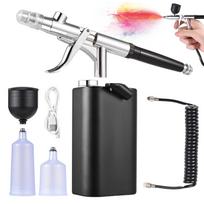 Airbrush rinkinys su kompresoriumi 40PSI aukšto slėgio nešiojamasis įkraunamas belaidis rankinis oras juoda