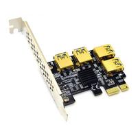 Usb3.0 Pci-e Express išplėtimo plokštės adapteris Pcie 1-4 lizdai Pcie prievado daugiklio kortelė juoda