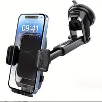 Universalus automobilio siurbimo puodelio telefono laikiklio laikiklis su pasukamu dizainu - Atsparus vandeniui ir lipnus gelio padėklas saugiam laikymui - Patvari ABS medžiaga ML-213(black)