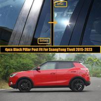 Automobilio durų statramsčio apdailos lipdukai SsangYong Tivoli XLV Grand Air LUVi 2015-2023 Langų apdailos dangteliai BC statramsčio lipdukai black