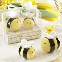 Duo sel et poivre 'abeilles en céramique salière et poivrière